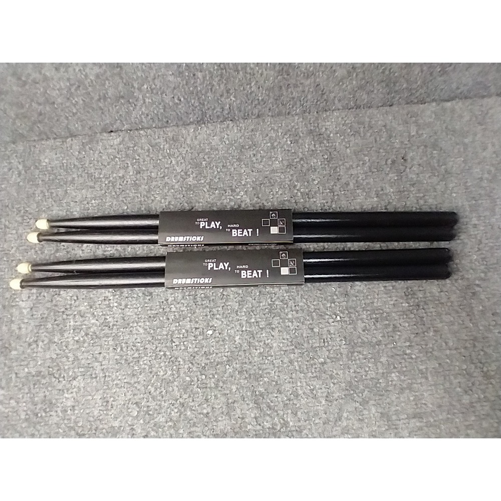 Unbranded Drumsticks Percussion 2 Pairs Black Nylon Tip Professional Sleek